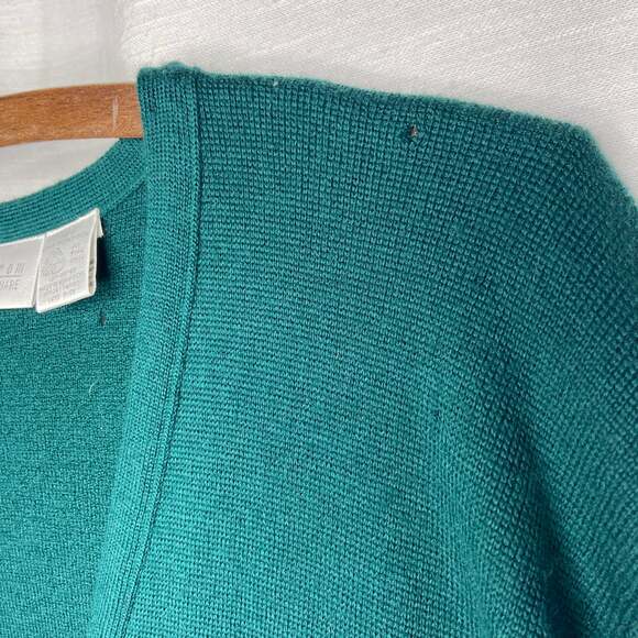 Vintage Nordstrom Town Square Green Wool Cardigan Sweater - Picture 4 of 6
